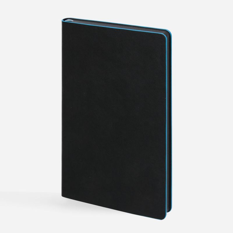 Ежедневник Trait, недатированный, черный с голубым