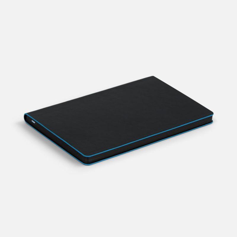 Ежедневник Trait, недатированный, черный с голубым