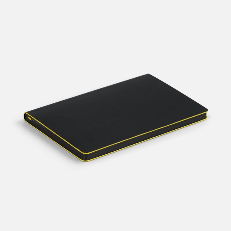 Ежедневник Trait, недатированный, черный с желтым