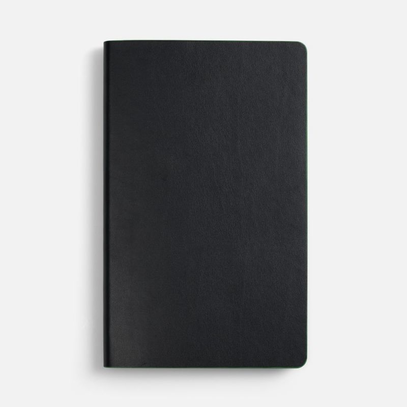 Ежедневник Trait, недатированный, черный с зеленым