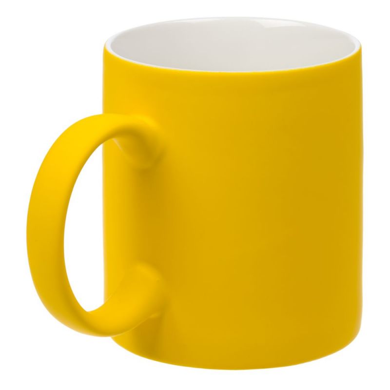 Кружка Promo Soft с покрытием софт-тач, желтая
