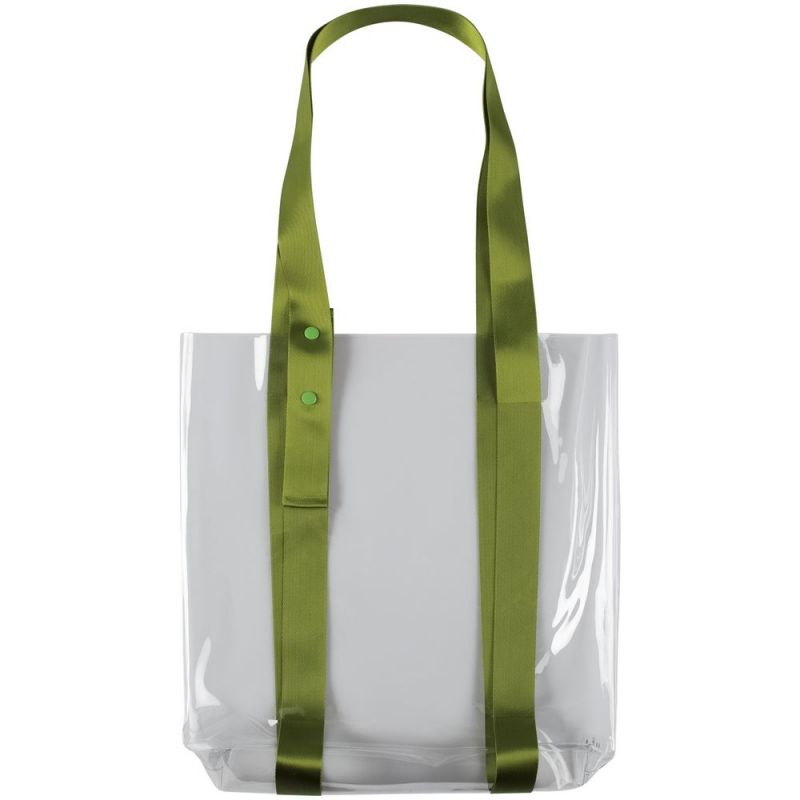 Шопер Clear Fest, прозрачный с зелеными ручками Шопер Clear Fest, прозрачный с зелеными ручками
