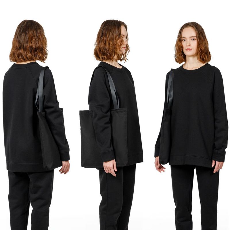 Шопер B4, черный с черными ручками