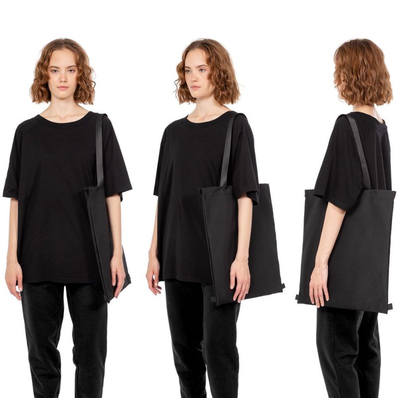 Шопер B3, черный с черными ручками