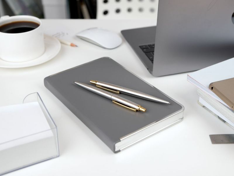 Набор из механического карандаша и ручки Poetica, серебристый