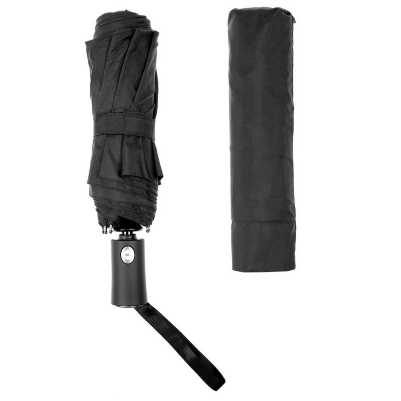 Зонт складной Easy Close, черный, ver.2