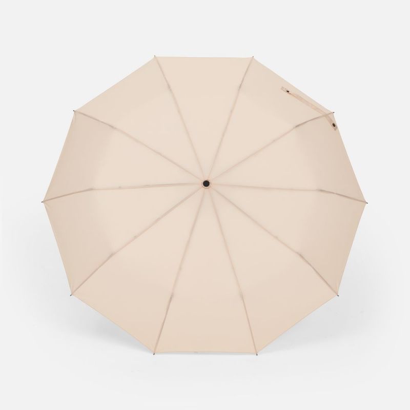 Зонт складной Cloudburst в подарочной упаковке, бежевый