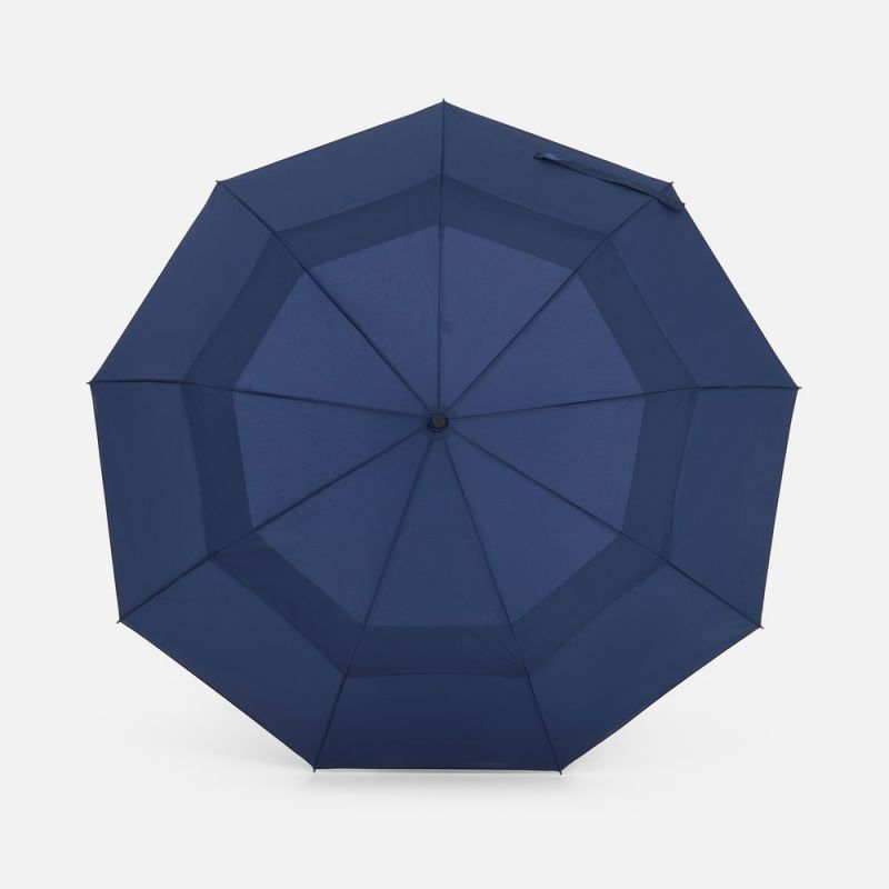 Складной зонт Dome Double с двойным куполом, темно-синий