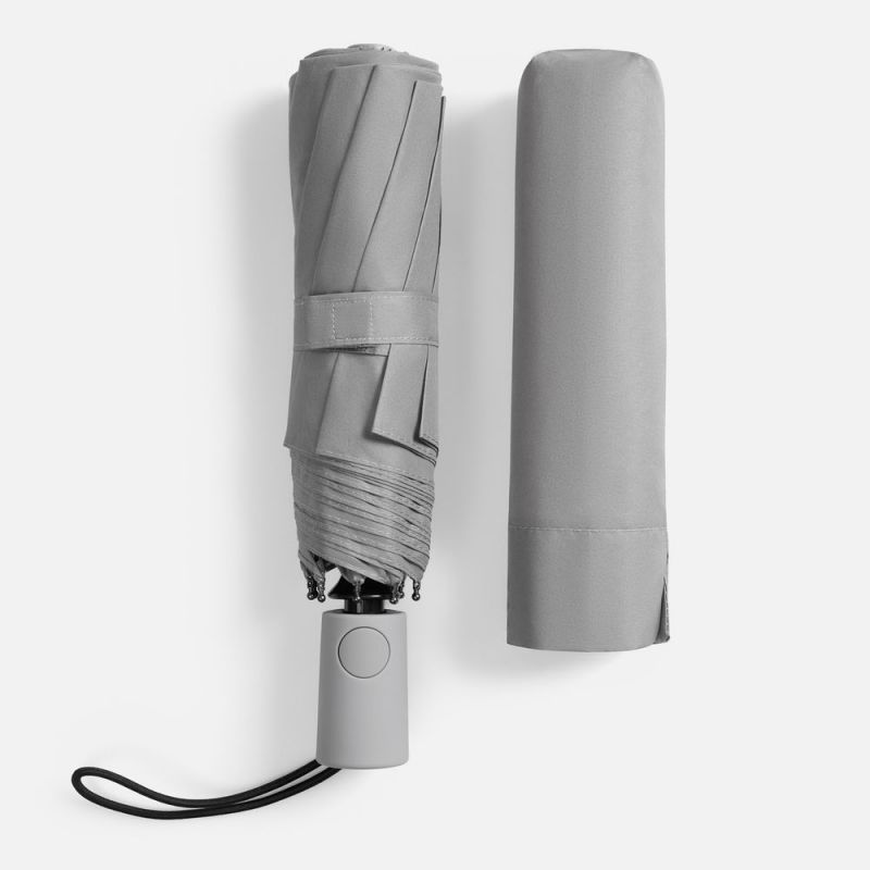 Зонт складной Hard Work с проявляющимся рисунком, серый