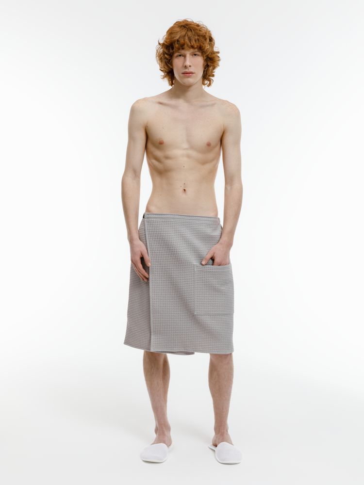 Банный набор Great Heat Therapy, мужской, светло-серый Банный набор Great Heat Therapy, мужской, светло-серый