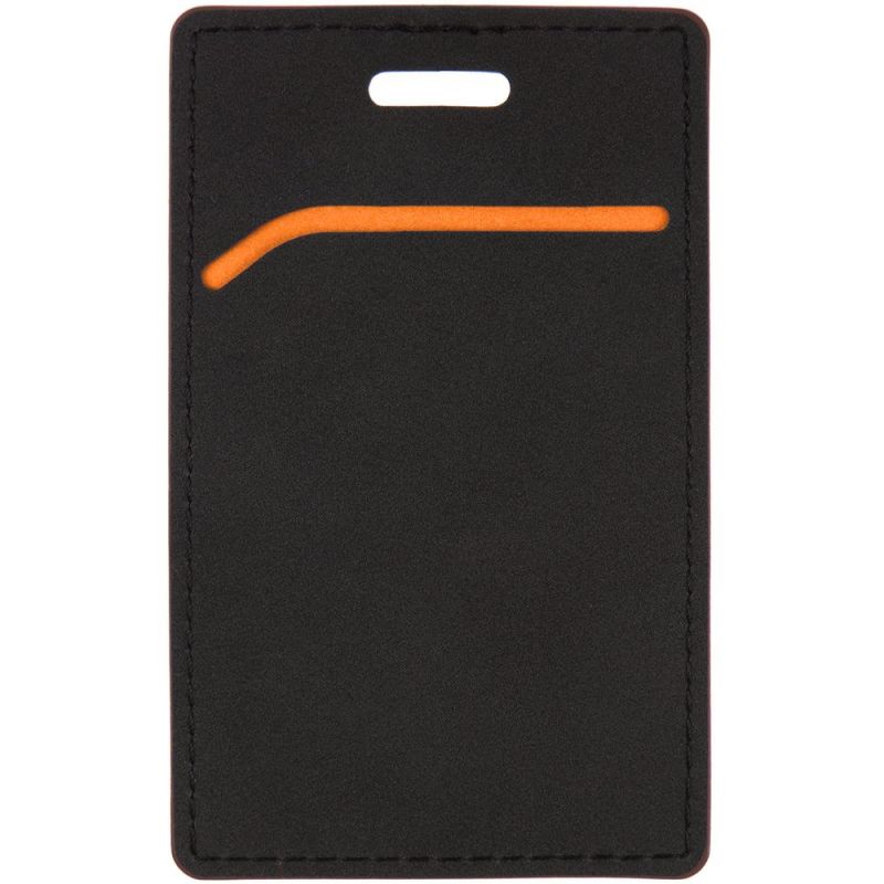 Чехол для пропуска Multimo, черный с оранжевым Чехол для пропуска Multimo, черный с оранжевым