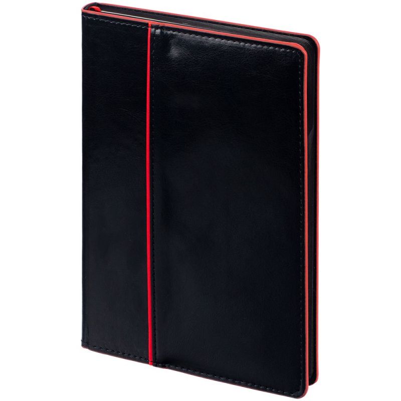 Ежедневник Alanis, недатированный, черный с красным