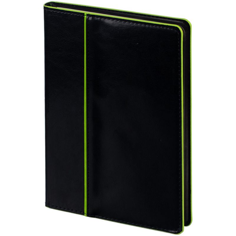 Ежедневник Alanis, недатированный, черный с зеленым