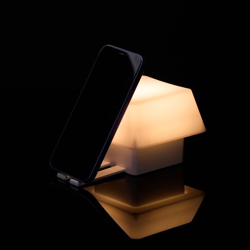 Светильник с подставкой для смартфона Knoppi, белый Светильник с подставкой для смартфона Knoppi, белый