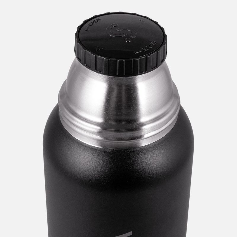 Термос Relaxika 1000 со стикерпаком, черный