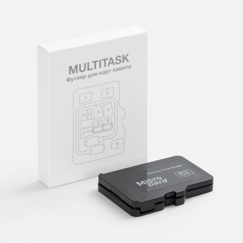 Футляр для карт памяти и SIM-карт Multitask, черный Футляр для карт памяти и SIM-карт Multitask, черный