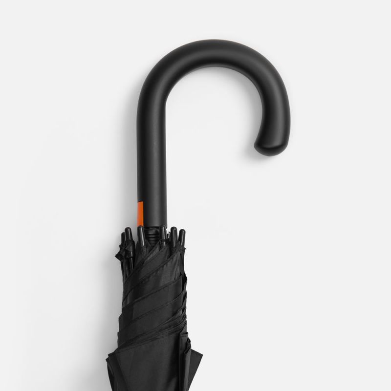 Зонт-трость Hidecolor с цветными спицами, черный с оранжевым Зонт-трость Hidecolor с цветными спицами, черный с оранжевым
