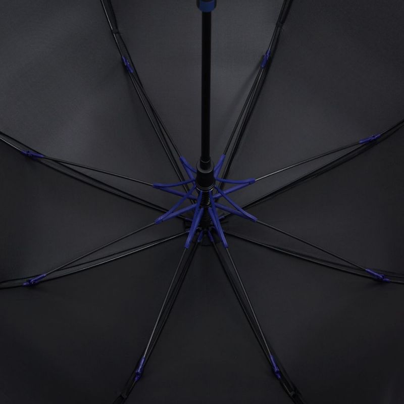 Зонт-трость Hidecolor с цветными спицами, черный с синим Зонт-трость Hidecolor с цветными спицами, черный с синим