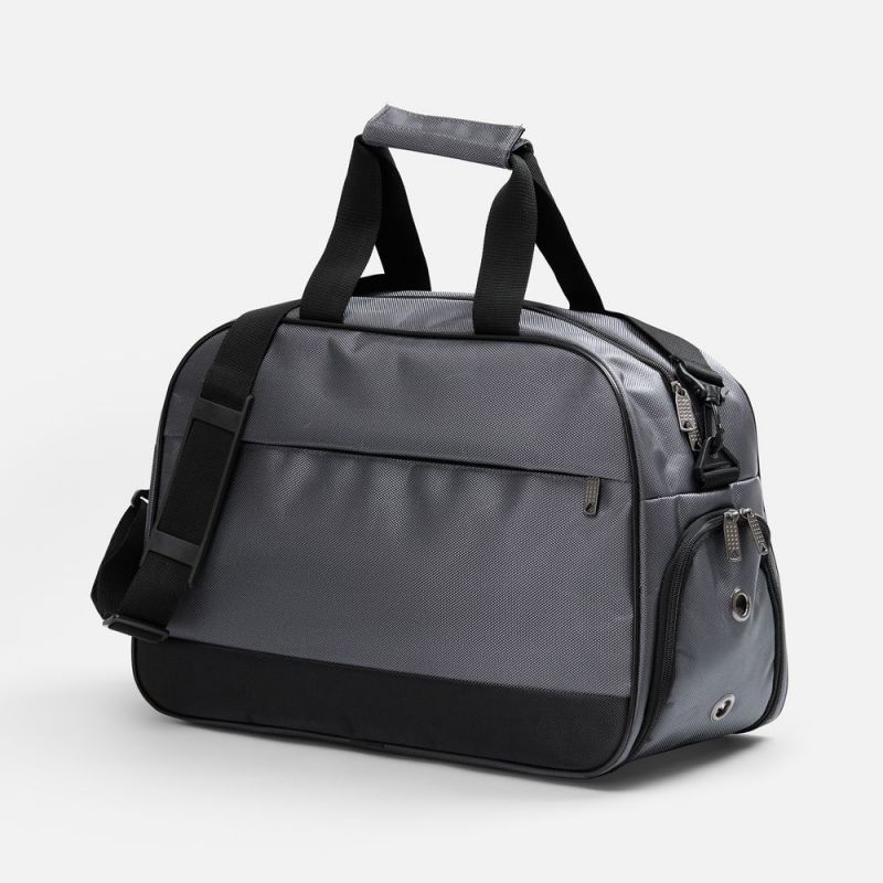 Спортивная сумка Atlantes, светло-серая с черным Спортивная сумка Atlantes, светло-серая с черным