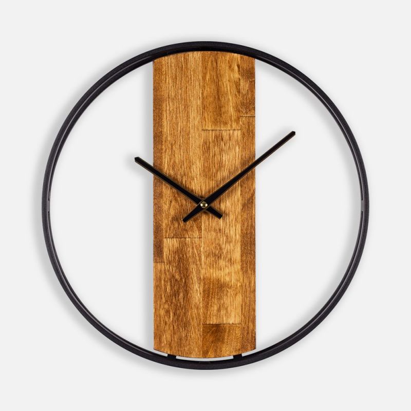 Часы Woodix, черные с коричневым Часы Woodix, черные с коричневым