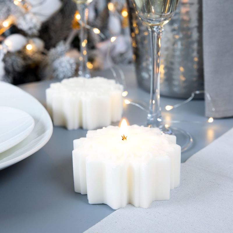 Свеча Snowflame 3, белая, 8 см Свеча Snowflame 3, белая, 8 см