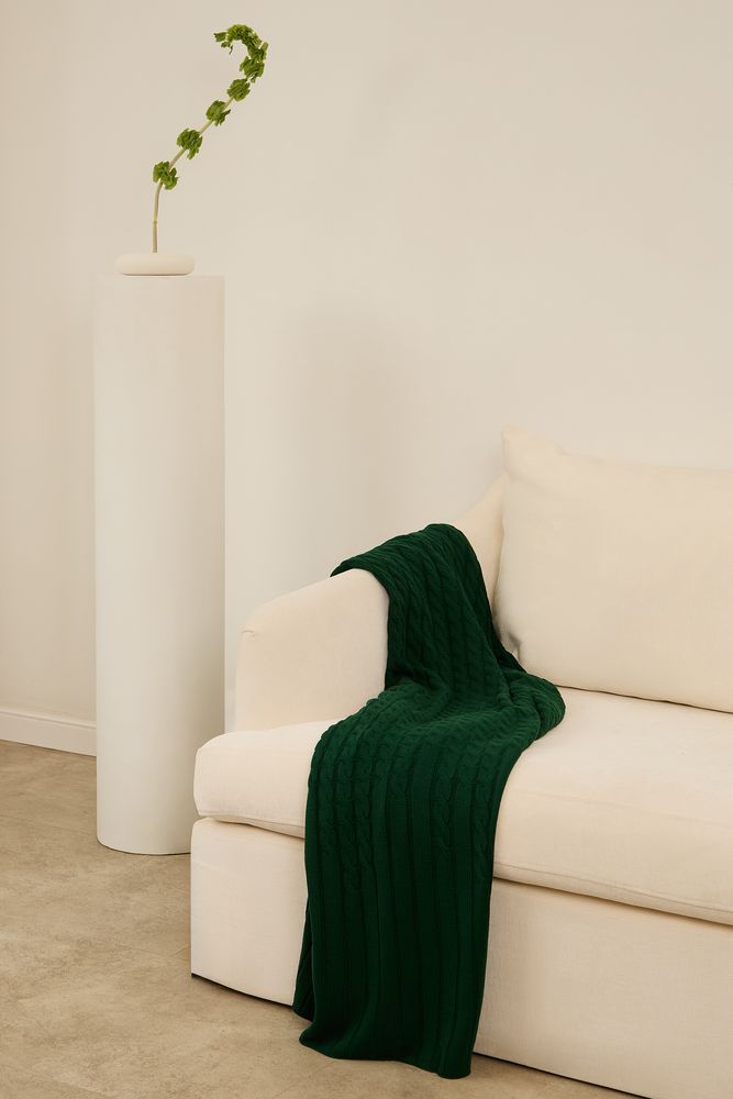 Плед Tressa, темно-зеленый