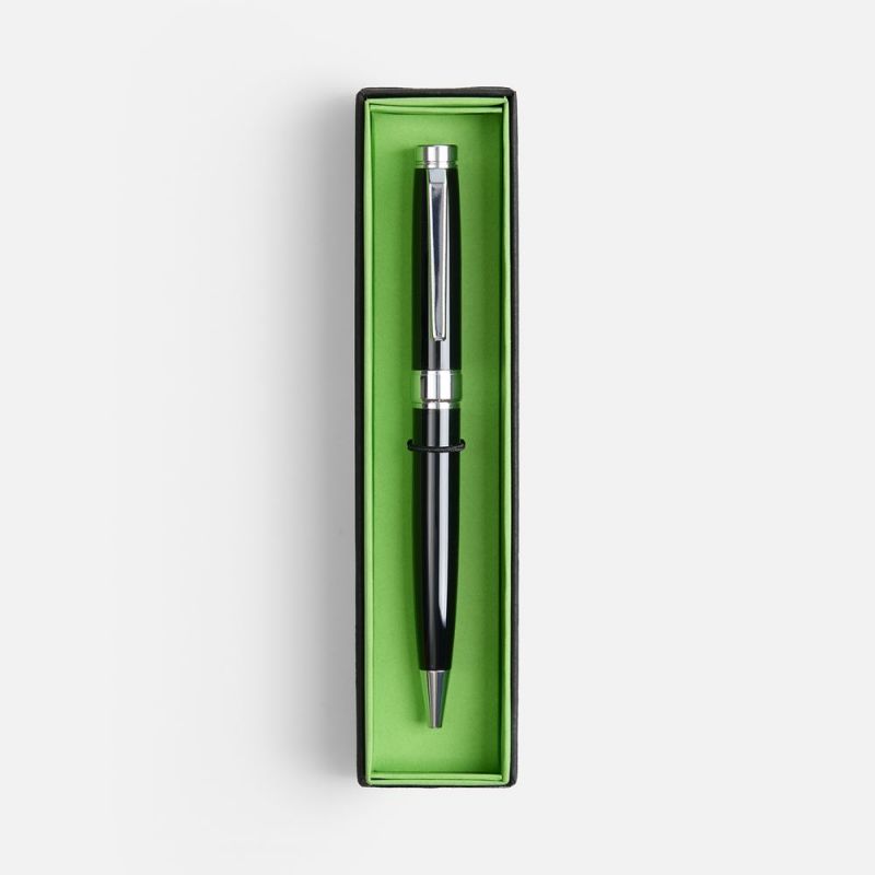 Ручка шариковая Broad Ring в футляре, глянцевая, черная