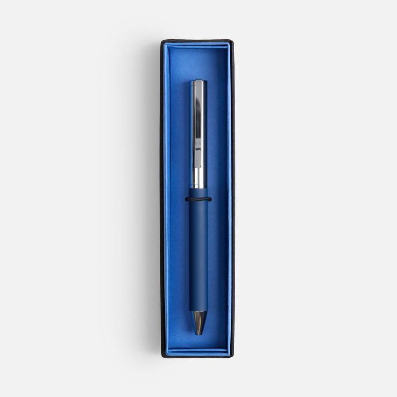 Ручка шариковая Eyeshot Soft Touch в футляре, темно-синяя