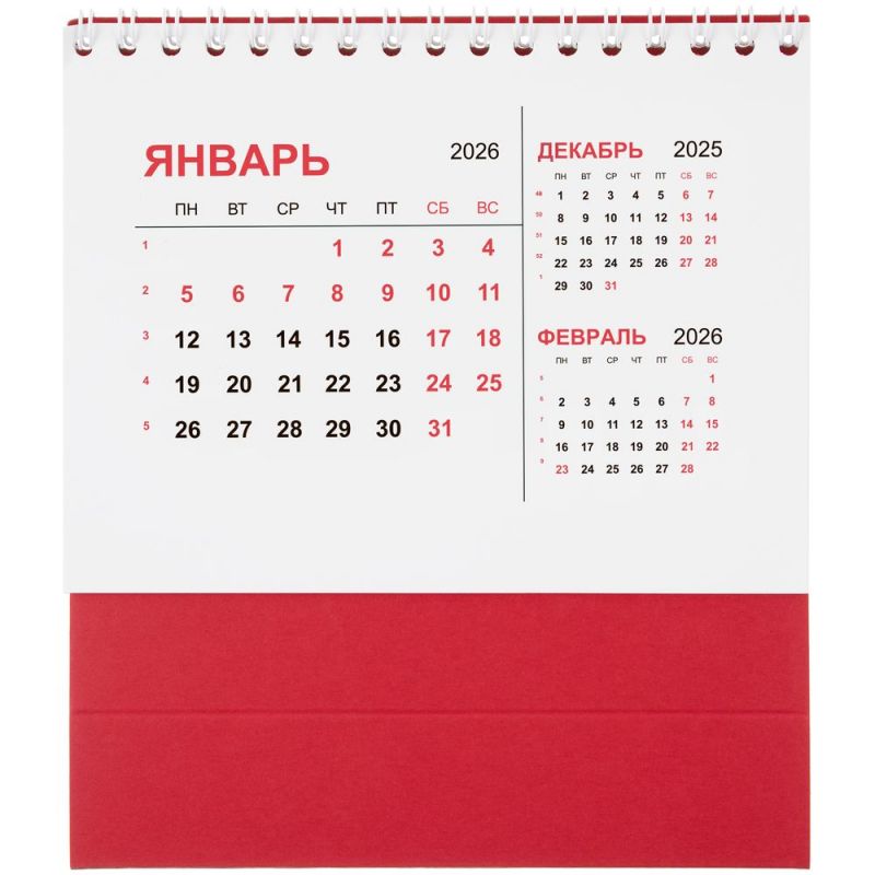 Календарь настольный Datio, красный