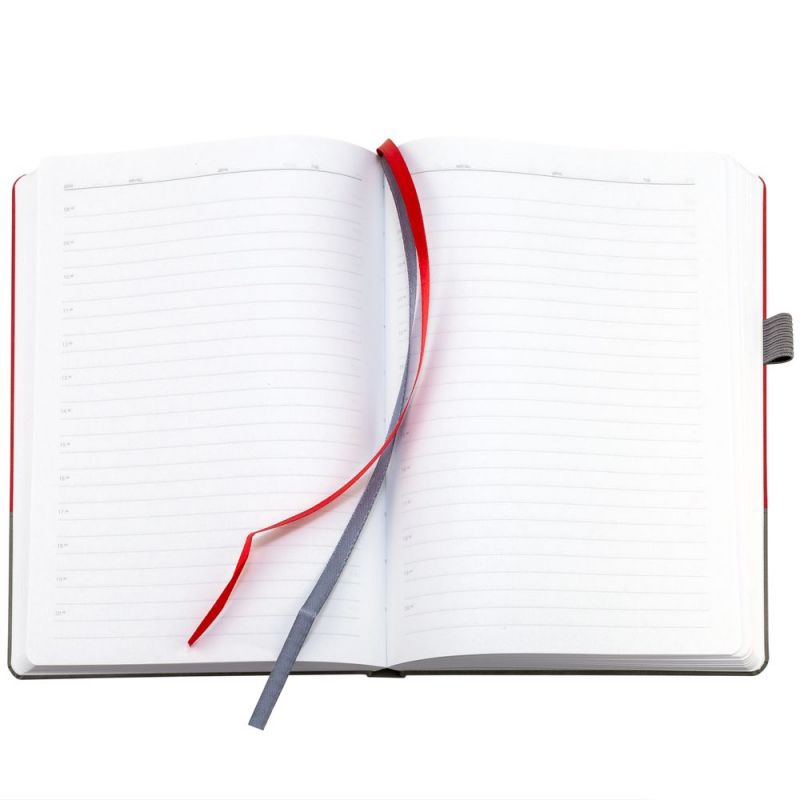 Ежедневник Horizon, недатированный, серый с красным