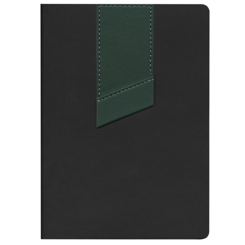 Ежедневник Bookmark, недатированный, черный с зеленым Ежедневник Bookmark, недатированный, черный с зеленым