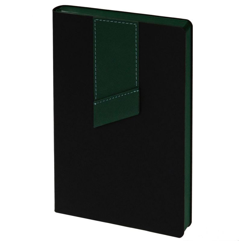 Ежедневник Bookmark, недатированный, черный с зеленым Ежедневник Bookmark, недатированный, черный с зеленым