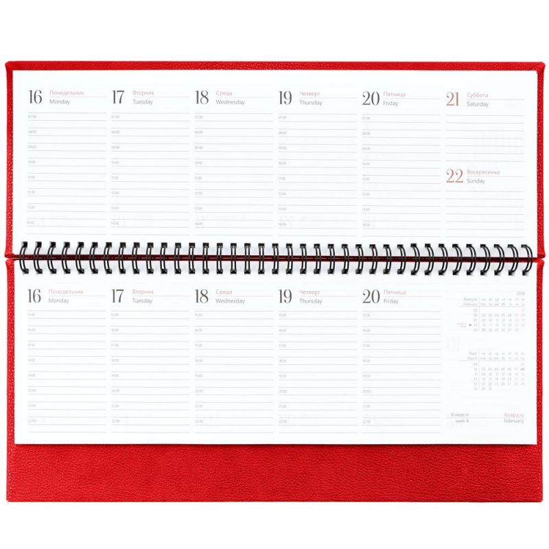 Планинг Sagrin, датированный, красный Планинг Sagrin, датированный, красный