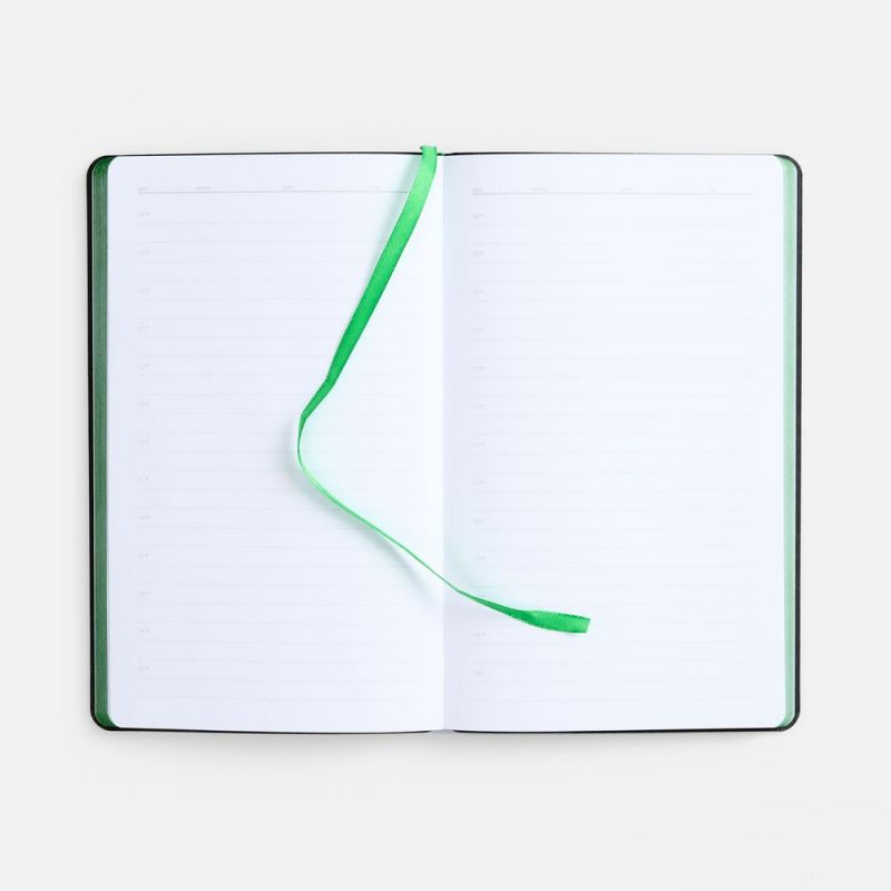 Ежедневник Nice Twice, недатированный, черный с ярко-зеленым