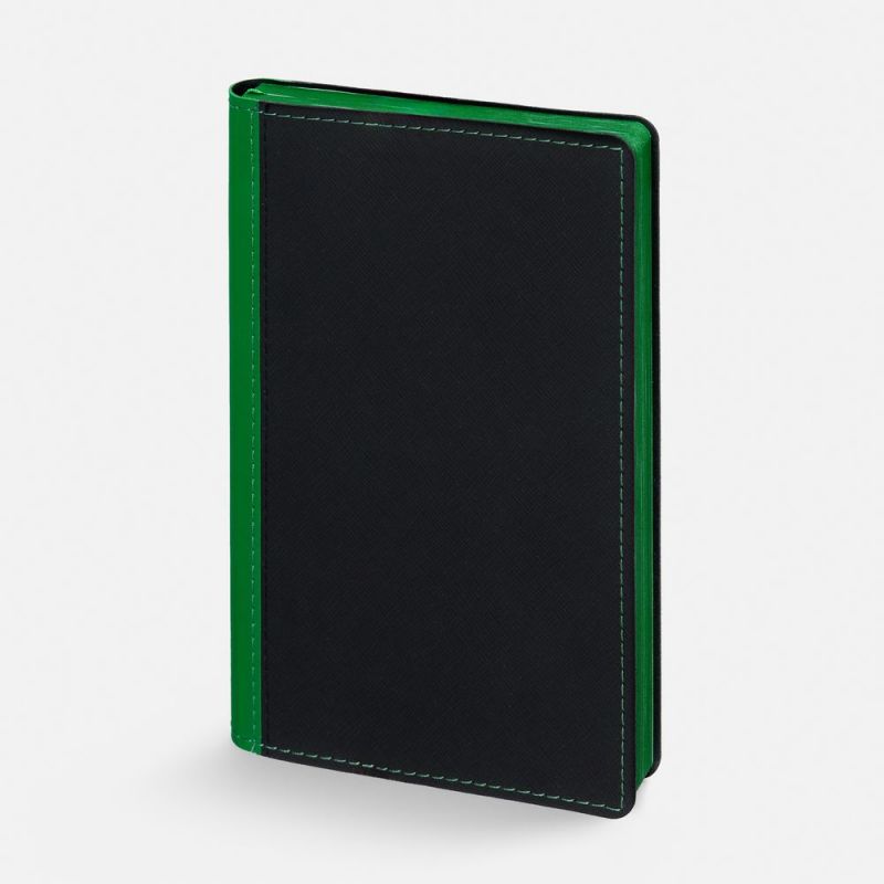 Ежедневник Nice Twice, недатированный, черный с ярко-зеленым