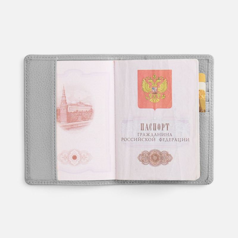 Обложка для паспорта Unison, серая Обложка для паспорта Unison, серая