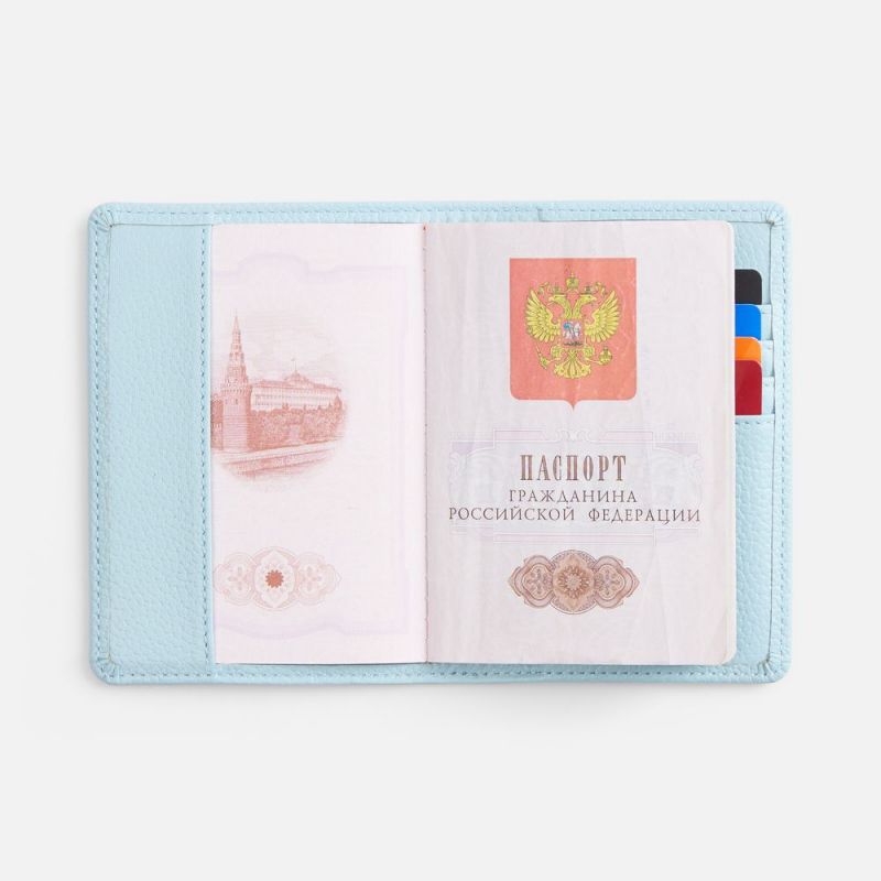 Обложка для паспорта Unison, голубая Обложка для паспорта Unison, голубая