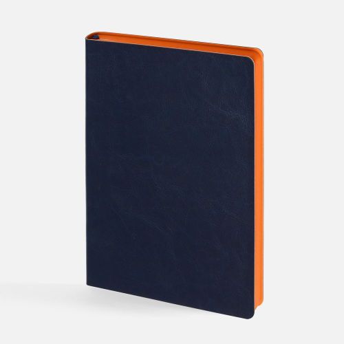 Ежедневник Doppio, недатированный, синий с оранжевым