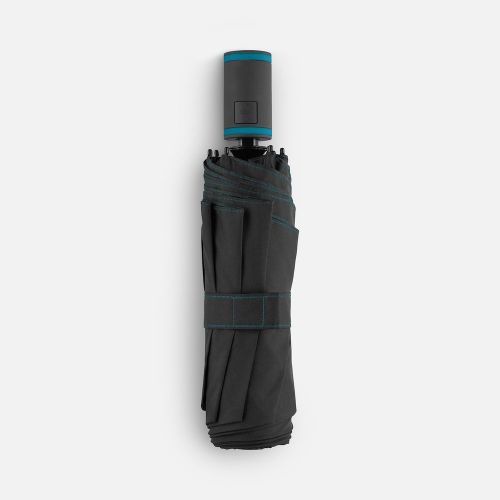 Зонт складной AOC Mini с цветными спицами, бирюзовый