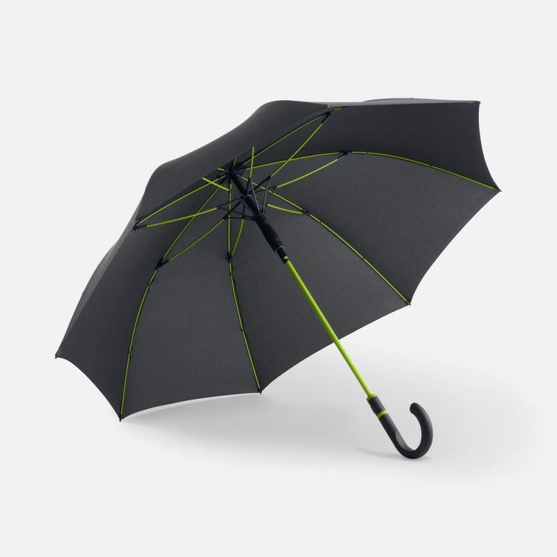 Зонт-трость с цветными спицами Color Style, зеленое яблоко, с черной ручкой Зонт-трость с цветными спицами Color Style, зеленое яблоко, с черной ручкой