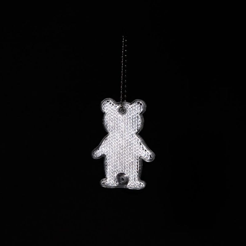 Пешеходный светоотражатель с цепочкой «Мишка», белый