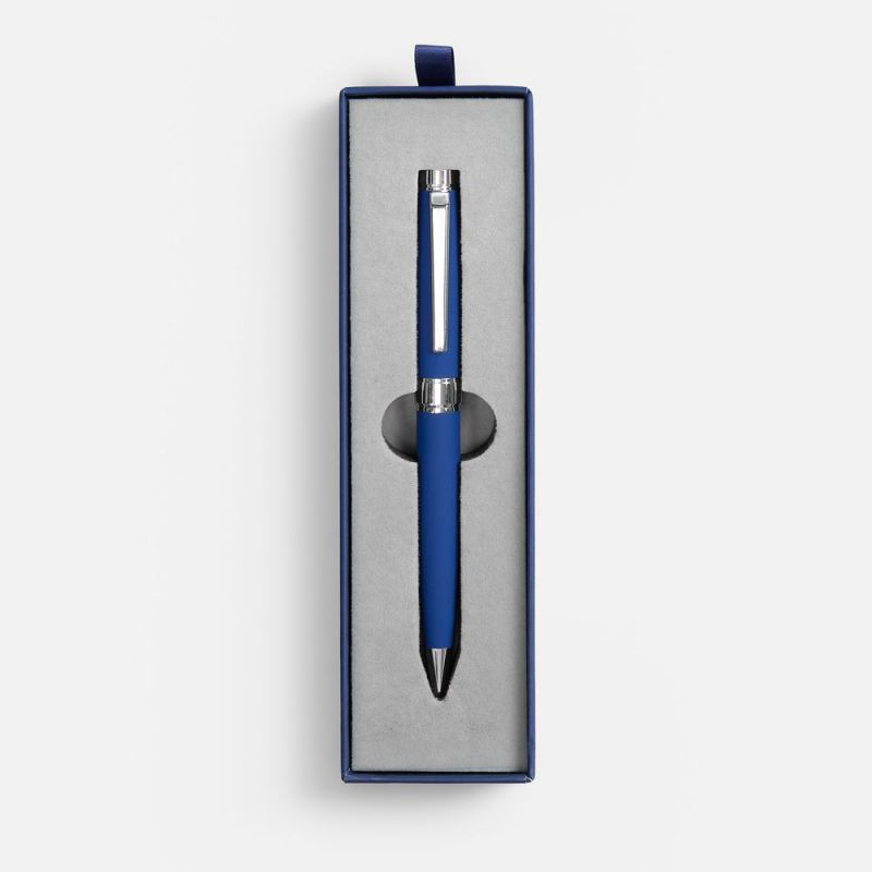Ручка шариковая Broad Ring Soft Touch в футляре, синяя